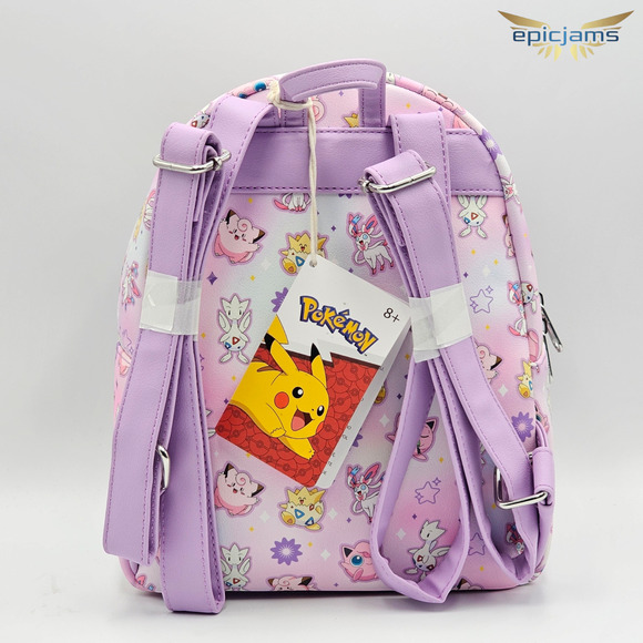 Loungefly Pokemon Fairy-Type AOP Pink Mini Backpack Bag New - Picture 5 of 5